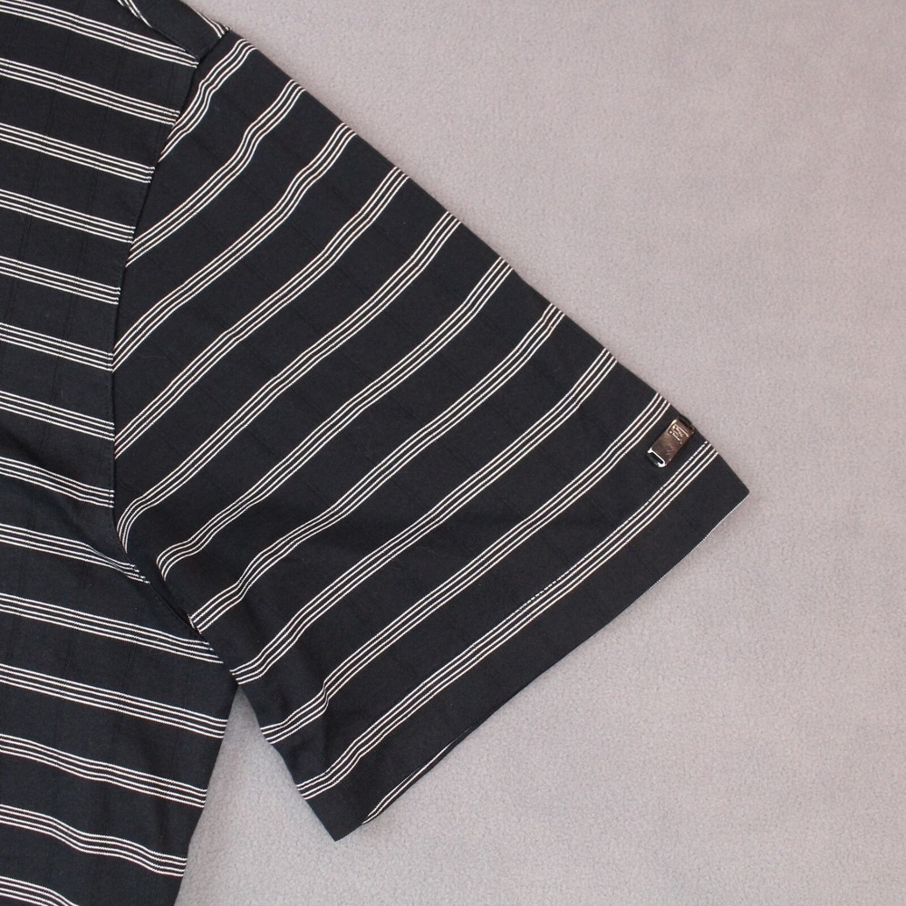 Nike Tiger Woods Polo Shirt Mens XL Black White Striped Cotton Polyester Golf - Picture 4 of 9